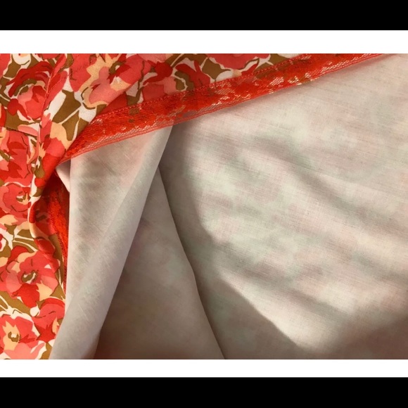 Floral Maxi Dress Size XL Poppy Red🌿Lace Trim🌺Bow Front Casual Eastern Style - Picture 9 of 12